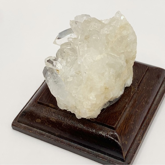 Quartz Crystal cluster pointed tips mounted vintage decor natural stone boho - Picture 3 of 10